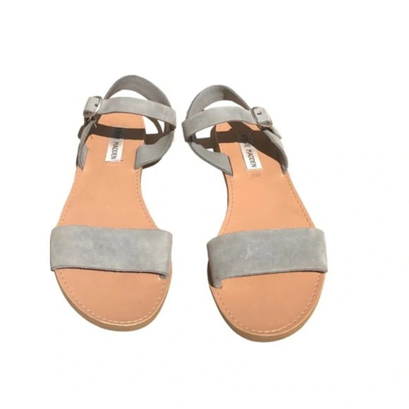 Steve Madden Women's Gray Open Toe Buckle Strap Daelyn Dress Sandals Size 8 - Picture 3 of 12